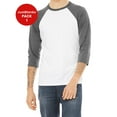 thumbnail image 1 of JustBlanks Three Quarter Sleeve Baseball T Shirt Pre Shrunk Contrast Raglan, 1 of 1