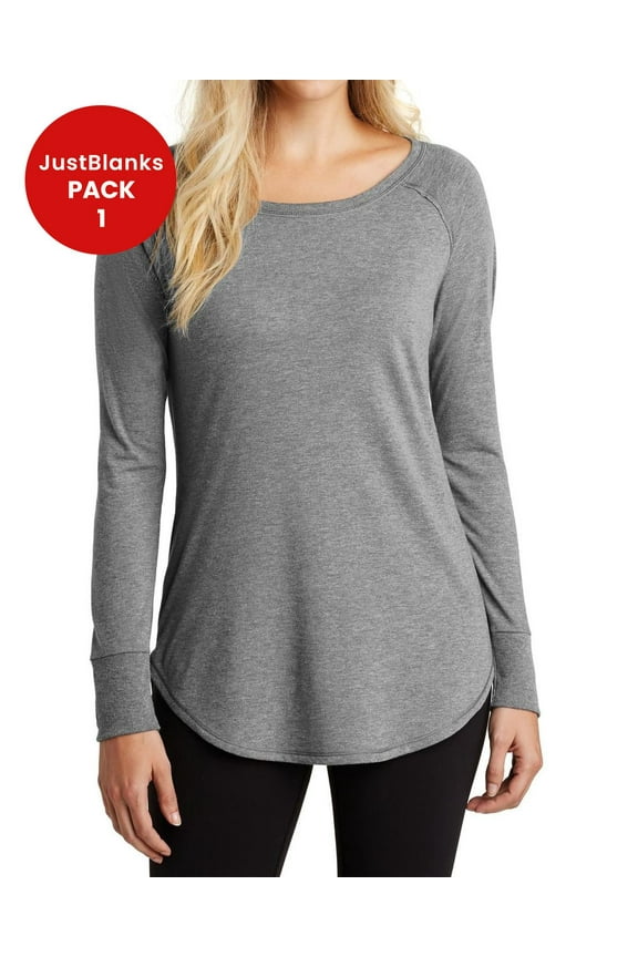 Women Tri Long Sleeve Tunic Lightweight Soft Crew