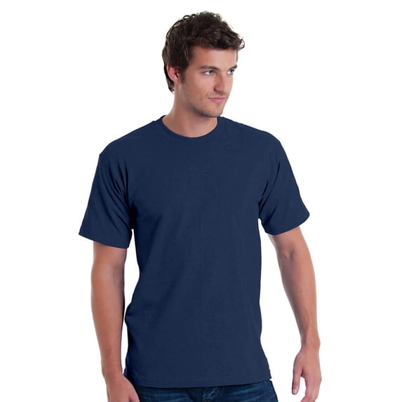JustBlanks USAMade 100% Cotton T Shirt Shoulder To Shoulder Taping, LIGHT NAVY, 4X