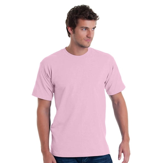 JustBlanks USAMade 100% Cotton T Shirt Shoulder To Shoulder Taping, PINK, 2XL