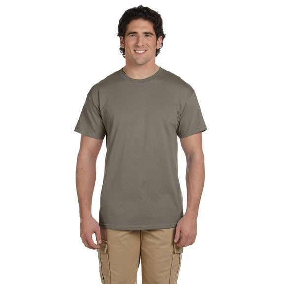 JustBlanks Ultra Cotton T-Shirt Classic Fit Classic Width Rib Collar Taped Neck And Shoulders For Comfort, Prairie Dust, L