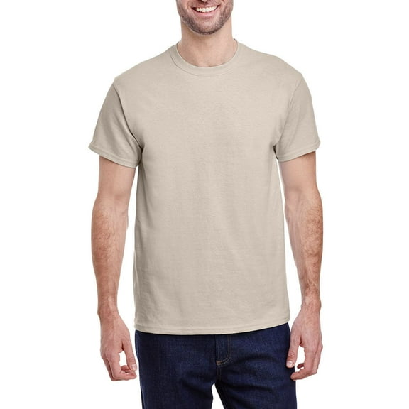 JustBlanks Ultra Cotton T-Shirt Rib Collar Taped Neck And Shoulders, Sand, 3X