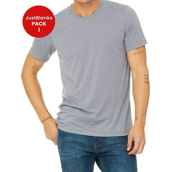 JustBlanks Ultra Soft Triblend T Shirt Fitted Crew Neck For Men Women