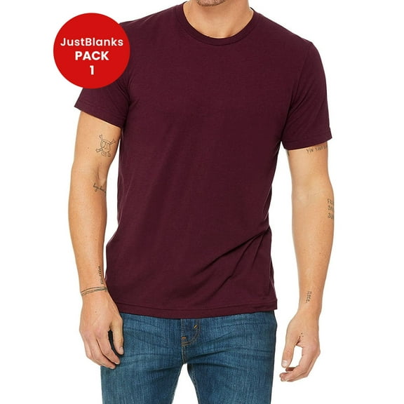 JustBlanks Ultra Soft Triblend T Shirt Fitted Crew Neck For Men Women