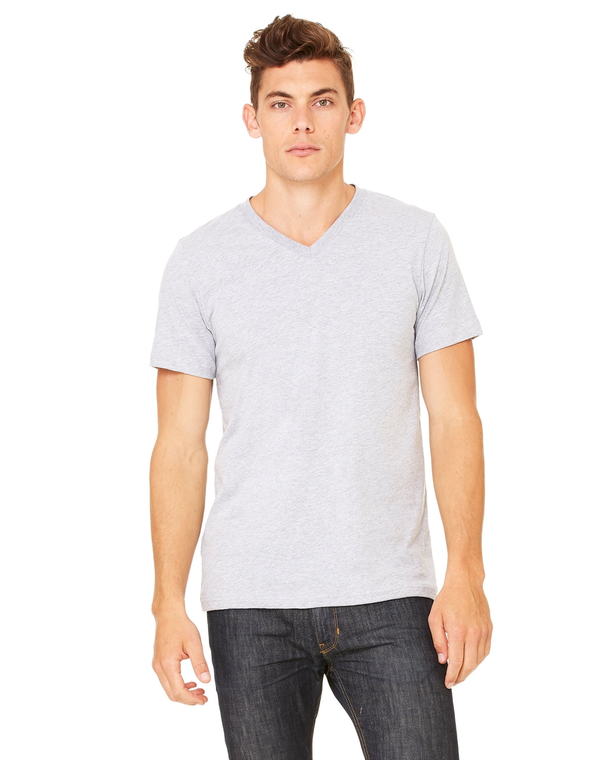 JustBlanks Jersey V-Neck Tee Shoulder-to-shoulder taping Pre-shrunk ...
