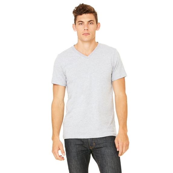 JustBlanks Jersey V Neck Tee Shoulder to Shoulder Taping Pre Shrunk