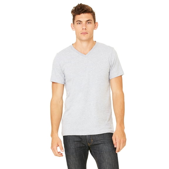 JustBlanks Jersey V Neck Tee Shoulder to Shoulder Taping Pre Shrunk