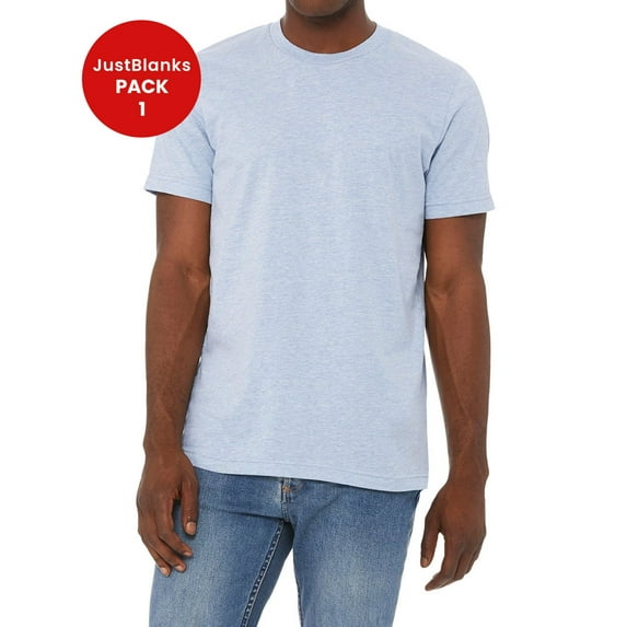 JustBlanks Unisex CVC Jersey Tee Coverstitched collar and sleeves Shoulder-to-shoulder taping