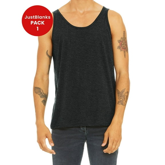 JustBlanks Jersey Tank Top Soft Cotton Blend Lightweight Sleeveless