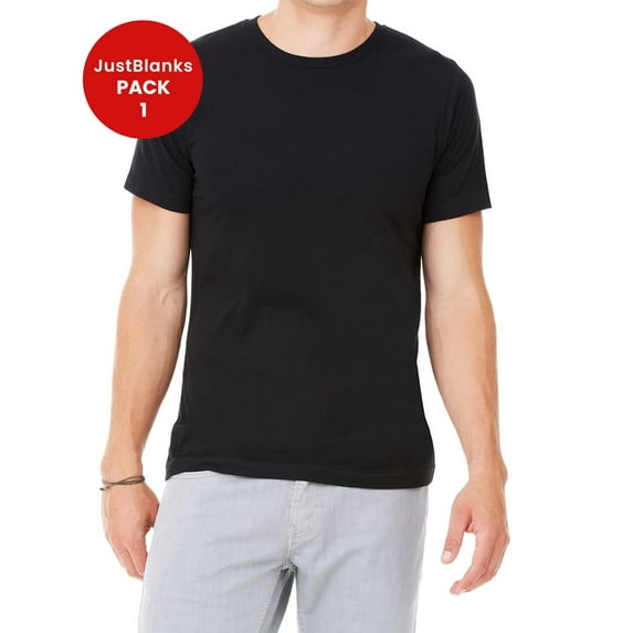 JustBlanks Jersey Tee Coverstitched Collar Sleeves Shoulder to Shoulder Taping