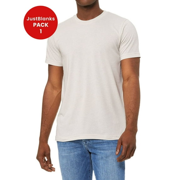 JustBlanks Jersey Tee Coverstitched Collar Sleeves Shoulder to Shoulder Taping