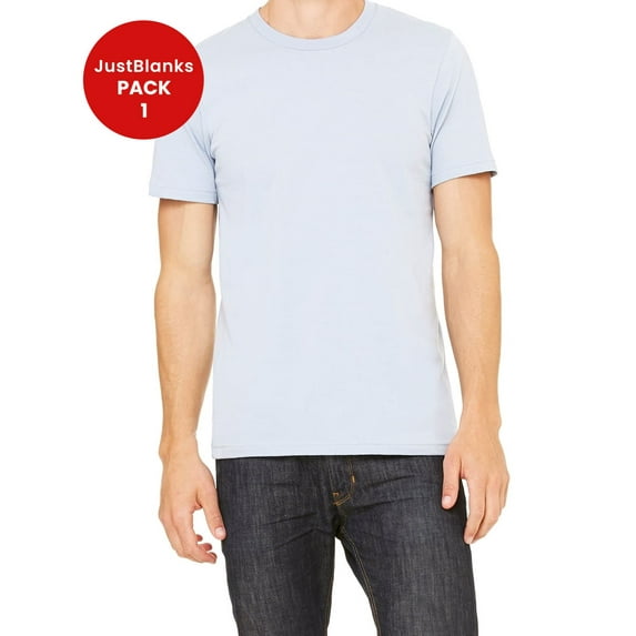 JustBlanks Jersey Tee Coverstitched Collar Sleeves Shoulder to Shoulder Taping
