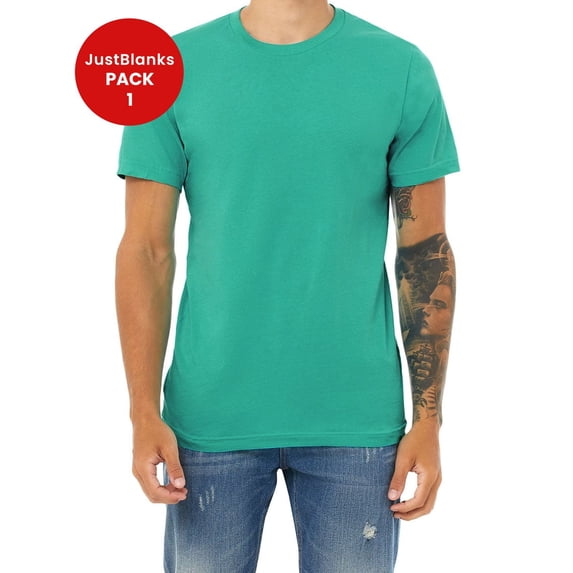 JustBlanks Jersey Short Sleeve Tee Shoulder to Shoulder Taping Side Seams