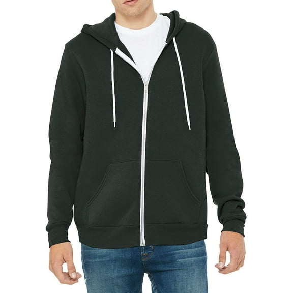 JustBlanks Full Zip Hoodie Sweatshirt Soft Cotton Blend Fleece Front Pockets Long Sleeve Casual Zip Up