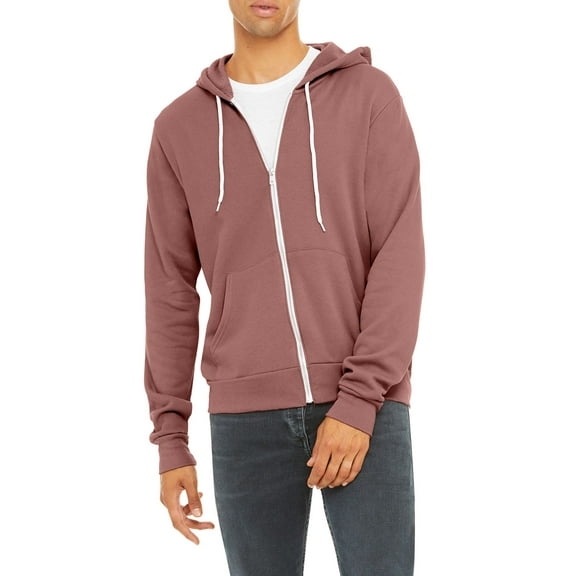 JustBlanks Full Zip Hoodie Sweatshirt Soft Cotton Blend Fleece Front Pockets Long Sleeve Casual Zip Up