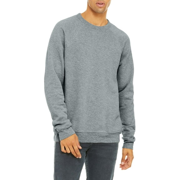 JustBlanks Fleece Raglan Crewneck Sweatshirt Cotton Polyester Blend Pullover