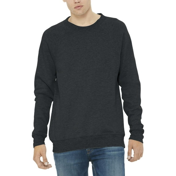 JustBlanks Fleece Raglan Crewneck Sweatshirt Cotton Polyester Blend Pullover