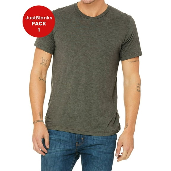 JustBlanks Ultra Soft Triblend T Shirt Fitted Crew Neck For Men Women
