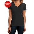 thumbnail image 1 of JustBlanks Women Perfect Blend V Neck Tee 1x1 rib knit neck Shoulder to shoulder taping, 1 of 1