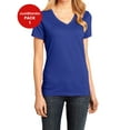 thumbnail image 1 of JustBlanks Women Perfect Weight Shoulder to shoulder taping 1x1 rib knit neck V Neck T Shirt, 1 of 1
