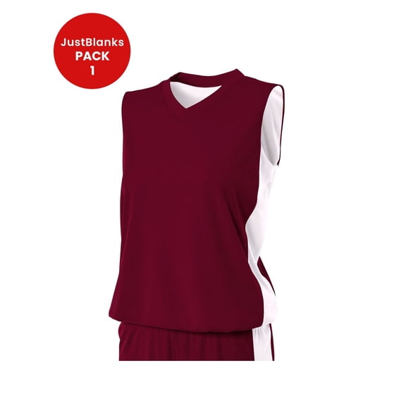 JustBlanks Womens Reversible Moisture Wicking Athletic Muscle Jersey for Basketball Training