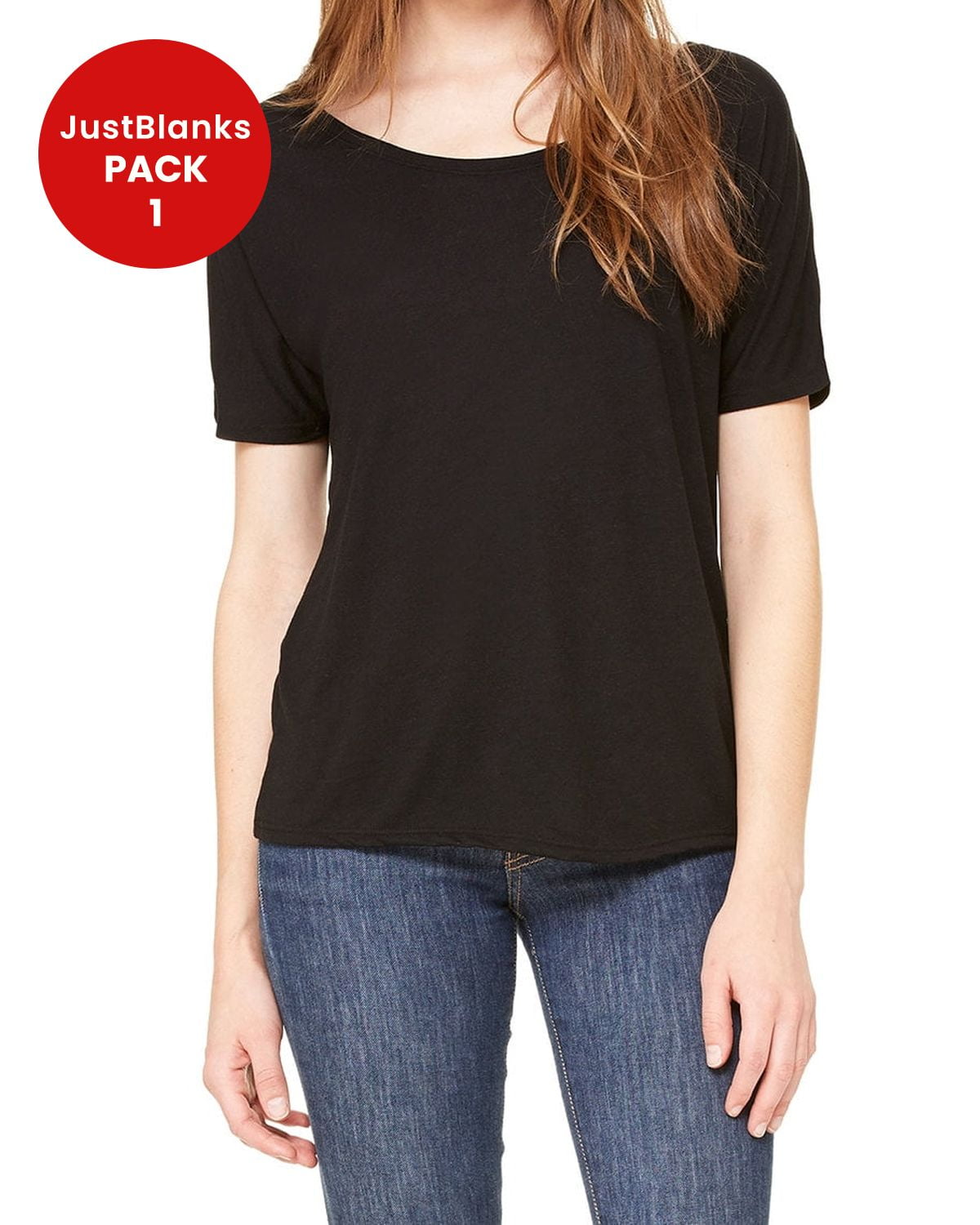 JustBlanks Women Slouchy Tee 65/35 polyester/viscose Relaxed slouchy ...