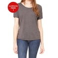 thumbnail image 1 of JustBlanks Women Slouchy Tee 65/35 polyester/viscose Relaxed slouchy fit Subtle curved bottom hem, 1 of 1