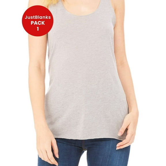 JustBlanks Women Triblend Racerback Tank Raw edge seams Pre shrunk Relaxed fit