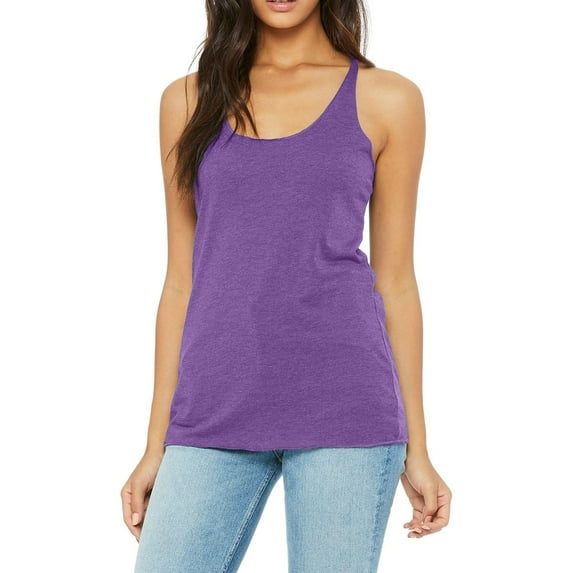 JustBlanks Women Triblend Racerback Tank Raw edge seams Pre shrunk Relaxed fit