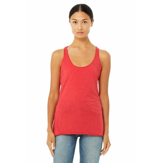 JustBlanks Women Triblend Racerback Tank Raw edge seams Pre shrunk Relaxed fit