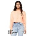 thumbnail image 1 of JustBlanks Women's Crop Fleece Hoodie Pre Shrunk DTM Drawcord Raw Hem Dropped Shoulders, Peach, 2XL, 1 of 1