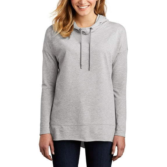 JustBlanks Womens Featherweight French Terry Hoodie Cotton Polyester Blend Long Sleeves Cowl Neck