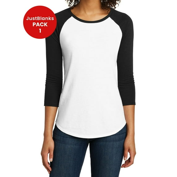 JustBlanks Junior Girls Lightweight Raglan Baseball Comfortable 3 4 Sleeve T Shirt