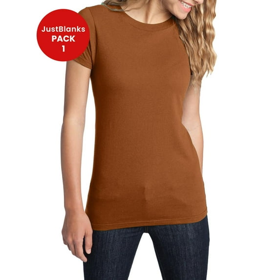 JustBlanks Womens Fitted Concert Soft Cotton Stylish Slim Fit T Shirt