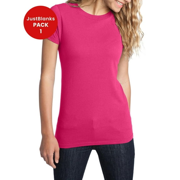 JustBlanks Womens Fitted Concert Soft Cotton Stylish Slim Fit T Shirt