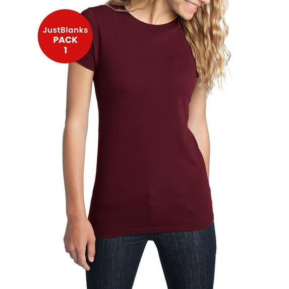 JustBlanks Womens Fitted Concert Soft Cotton Stylish Slim Fit T Shirt