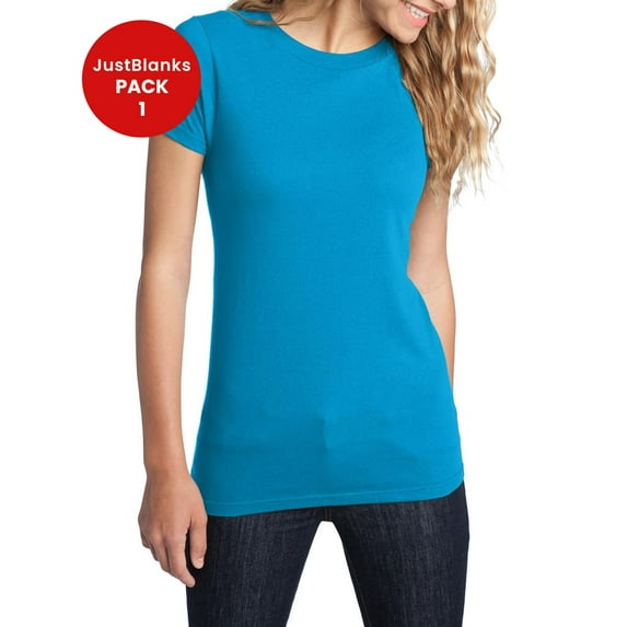 JustBlanks Women's Fitted The Concert Tee This tee rocks with comfort Shoulder to shoulder taping Form fitting