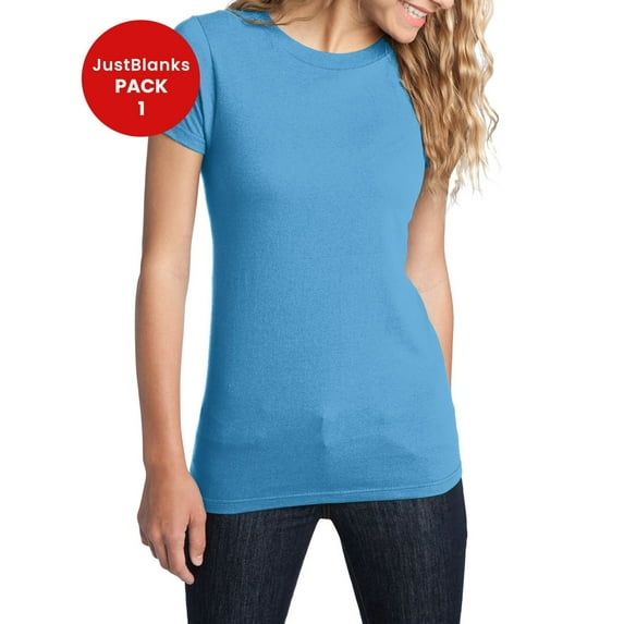 JustBlanks Women's Fitted The Concert Tee This tee rocks with comfort Shoulder to shoulder taping Form fitting