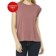 thumbnail image 1 of JustBlanks Women Flowy Rolled Cuffs Muscle Tee Rolled cuffs Hi low raw bottom hem, 1 of 1