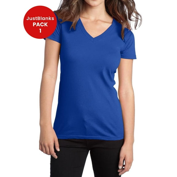 JustBlanks Juniors The Concert 30 singles 100 soft spun Cotton 4.5 ounce. Weight T SHIRT V Neck