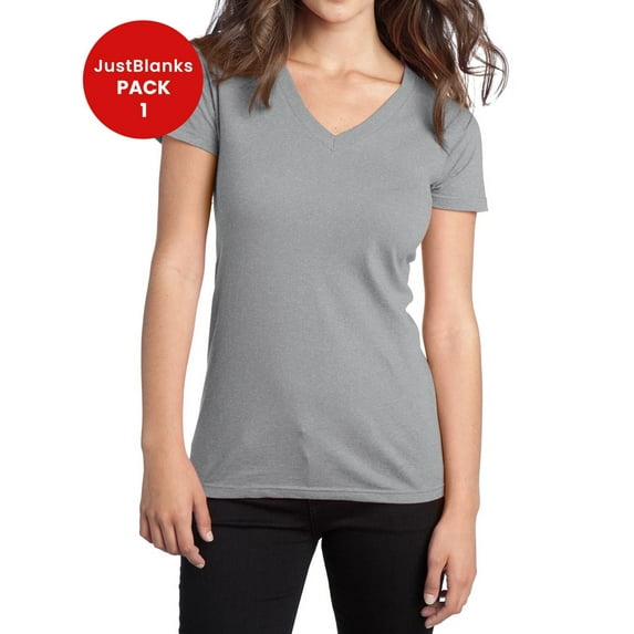 JustBlanks Juniors The Concert 30 singles 100 soft spun Cotton 4.5 ounce. Weight T SHIRT V Neck