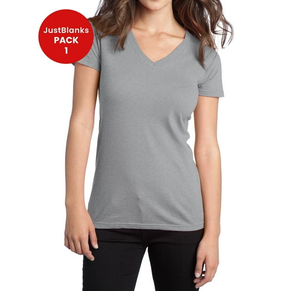 JustBlanks Juniors The Concert 30 singles 100 soft spun Cotton 4.5 ounce. Weight T SHIRT V Neck