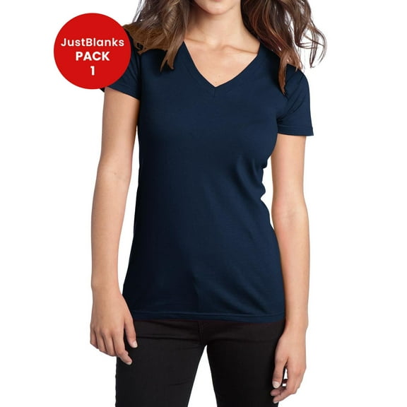 JustBlanks Juniors The Concert 30 singles 100 soft spun Cotton 4.5 ounce. Weight T SHIRT V Neck