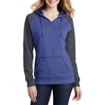 thumbnail image 1 of JustBlanks Womens Lightweight Fleece Raglan Hoodie V Neck Long Sleeves Cotton Polyester Blend Sweatshirts, 1 of 1