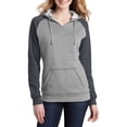 thumbnail image 1 of JustBlanks Womens Lightweight Fleece Raglan Hoodie V Neck Long Sleeves Cotton Polyester Blend Sweatshirts, 1 of 1