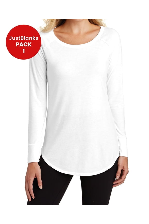 Women Tri Long Sleeve Tunic Lightweight Soft Crew