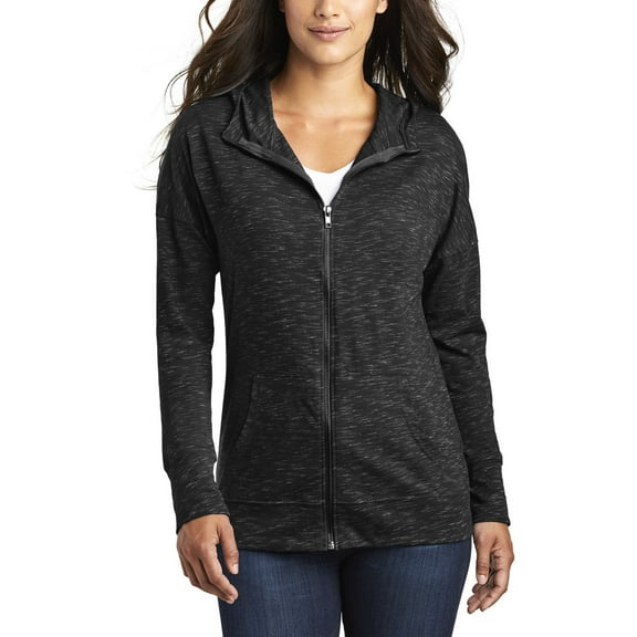JustBlanks Womens Medal Full Zip Hoodie Lightweight Cotton Blend Hooded Sweatshirt with Ribbed Cuffs