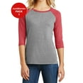 thumbnail image 1 of JustBlanks Ladies Tri 3 4 Sleeve Raglan Rib Knit Neck 4.5 oz, 1 of 1