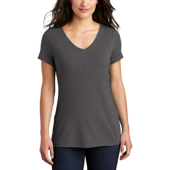 JustBlanks Women Perfect Tri Shoulder to shoulder taping 4.5 ounce V Neck T Shirt