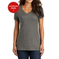 thumbnail image 1 of JustBlanks Women Perfect Weight Shoulder to shoulder taping 1x1 rib knit neck V Neck T Shirt, 1 of 1